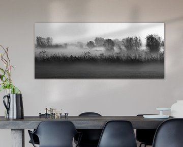 Mistig landschap Oud-Zevenaar by Alina van Lierop