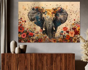 Elephant Oasis - Beauté fleurie sur Eva Lee