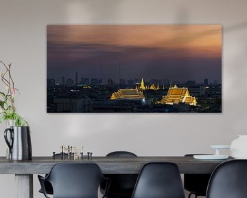 Panorama vanaf de Golden Mount in Bangkok van Walter G. Allgöwer