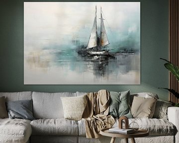 Sailing vessel abstract Sailing boats by De Mooiste Kunst