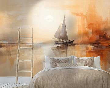 Zeilschip abstract Zeilboten van De Mooiste Kunst