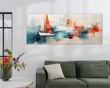 Zeilschip abstract Zeilboten van De Mooiste Kunst