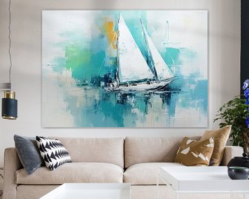 Sailing vessel abstract Sailing boats by Wonderful Art