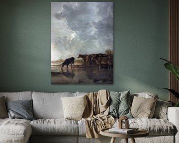 Cows drink in floodplain under 'Dutch skies' by Affect Fotografie