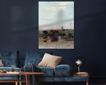 Kühe an einem Moor mit Seerosen von Affect Fotografie