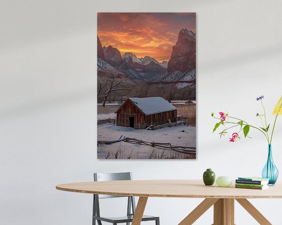 Voorbeeld van het werk in een kamer
