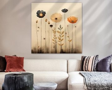 Grote bloemen vintage lichte kleuren van TheXclusive Art