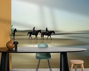 Horses at the beach by Peter Roder