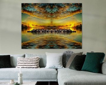 Cormorants on a desert island