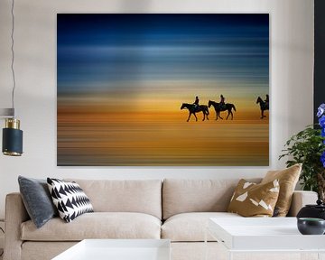 Horses at the beach sur Peter Roder