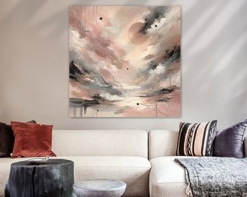 Brume matinale en rose et gris. sur Ineke de Rijk