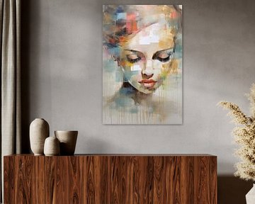 Interieur Portret | Color Swirl Muse | Interieur van Kunst Kriebels