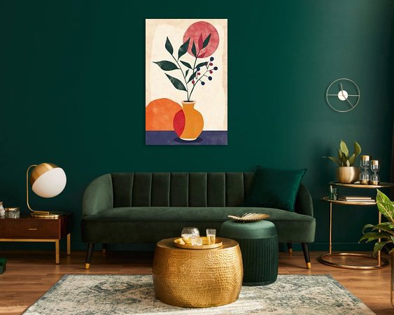 Voorbeeld van het werk in een kamer