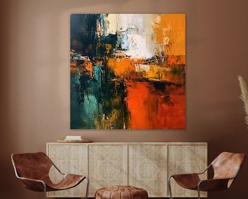 Abstract Oranjerood | Vurigheid van ARTEO Schilderijen