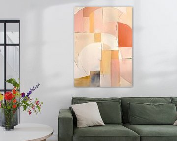 Interieur Peach Roze van Abstract Schilderij