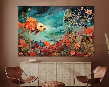 Peinture sous-marine | Illusion de poisson rêveur sur De Mooiste Kunst