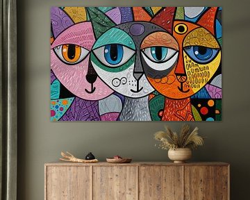 Painting Cat | Painting Puss by De Mooiste Kunst