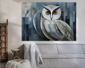 Hibou | Hibou abstrait sur Blikvanger Schilderijen