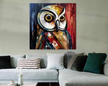 Hibou abstrait sur Blikvanger Schilderijen