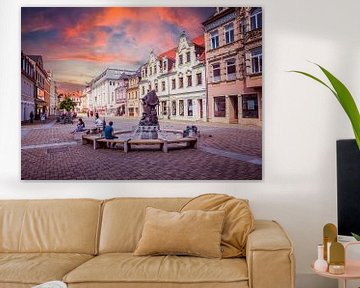 Vue sur la place du marché de la vieille ville de Döbeln en Saxe sur Animaflora PicsStock