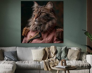 Pink Army Maine Coon by Rene Ladenius Digital Art