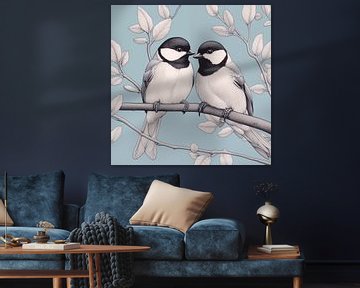 Two Feathered Friends between Flora by Color Square