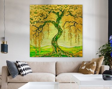 Voorbeeld van het werk in een kamer