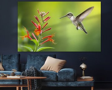 Colibri en vol, photographie de nature sur Color Square