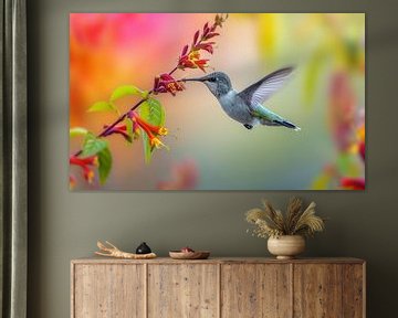 Colibri dans la douceur colorée de l'été sur Color Square