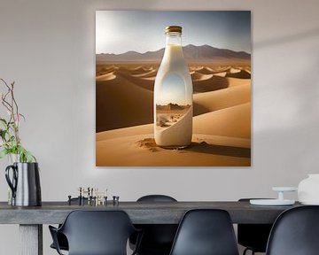 Milk bottle in the desert by Gert-Jan Siesling