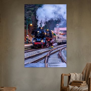 A toute vapeur avec le train spécial "Rodelblitz&quot ; près de Schmalkalden - Thuringe - Allemagne sur Oliver Hlavaty