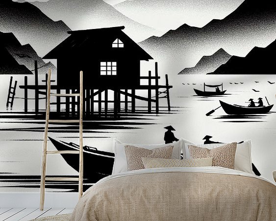 Voorbeeld van het werk in een kamer