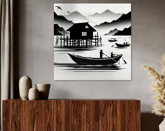 Voorbeeld van het werk in een kamer