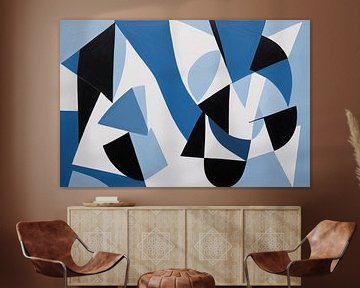 Blauwe Abstractie Harmonie van De Muurdecoratie