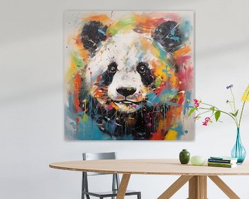 Panda abstract wit van TheXclusive Art