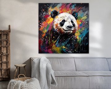 Panda abstract zwart van The Xclusive Art