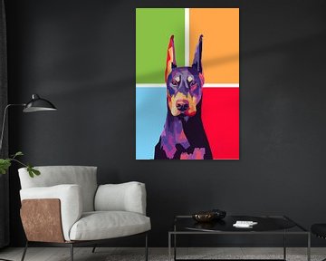 Dobermann wpap Portrait pop art sur sanggidesign