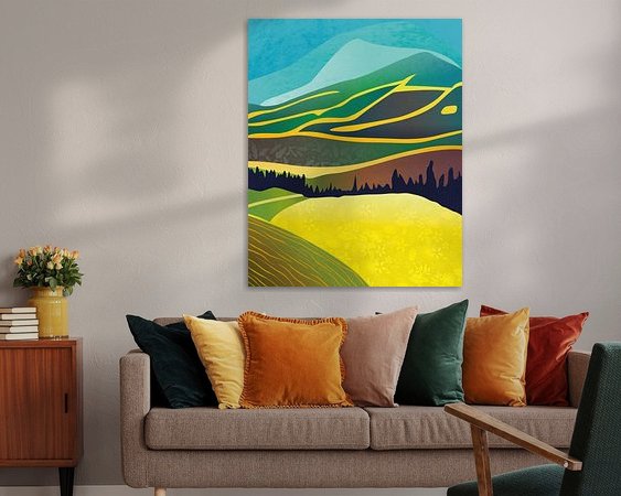 Voorbeeld van het werk in een kamer