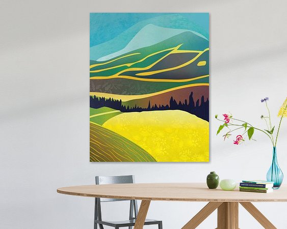 Voorbeeld van het werk in een kamer