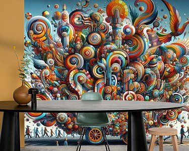 Voorbeeld van het werk in een kamer