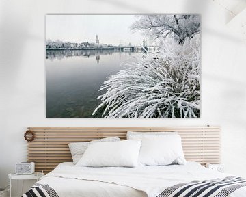 Uitzicht op Kampen aan de IJssel in de winter van Sjoerd van der Wal Fotografie