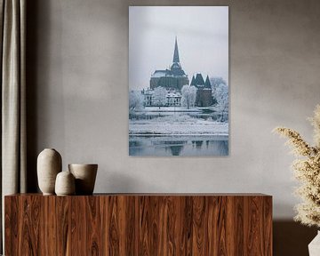 Kampen und der Fluss IJssel im Winter in Holland von Sjoerd van der Wal Fotografie