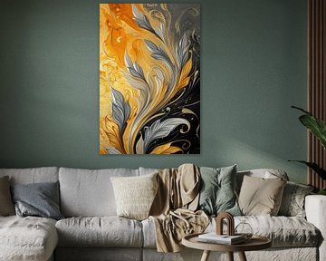 Gold and silver in abstract art nouveau by Richard Rijsdijk