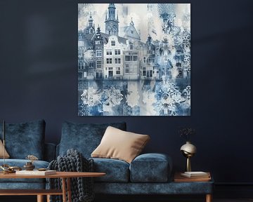 Collage van Delft, in Delfts blauw van Studio Allee