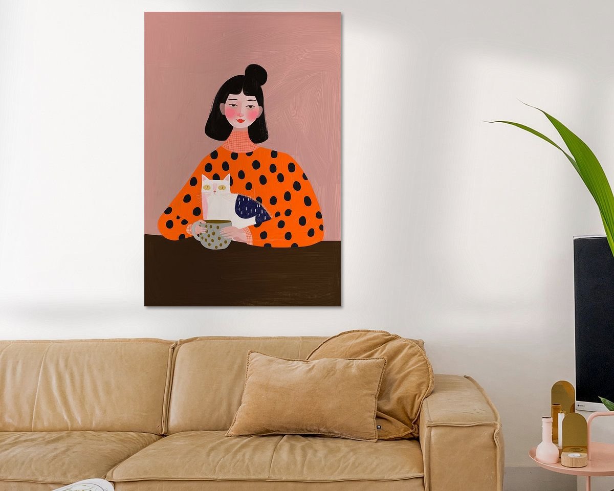 Voorbeeld van het werk in een kamer