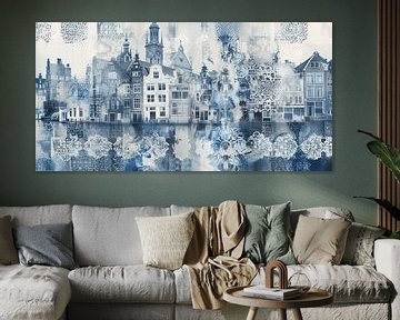Collage aus Delft, in Delfter Blau von Studio Allee