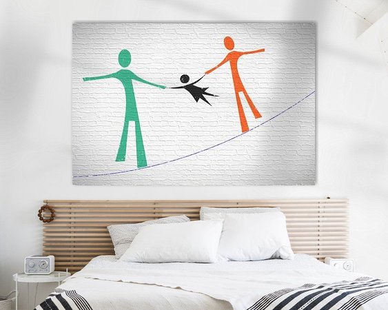 Voorbeeld van het werk in een kamer