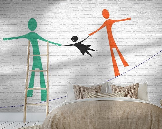 Voorbeeld van het werk in een kamer