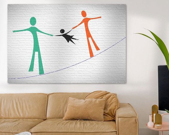 Voorbeeld van het werk in een kamer