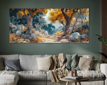 Forest Landscape Autumn | Enchanted Forest Whispers by Kunst Kriebels
